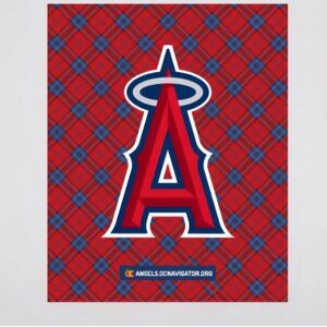 Los Angeles Angels Logo Plaid Blanket‎ SGA 6/28/25 New In Bag Striped Checkered